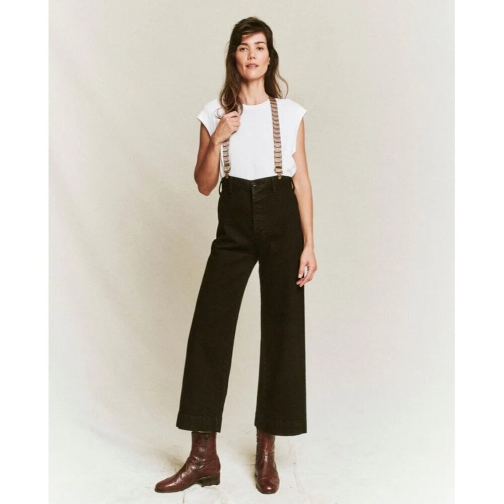 The GREAT The Seafair High Rise Jeans Black Womens Size 26 Minimalist Capsule